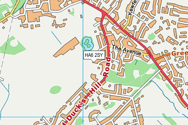 HA6 2SY map - OS VectorMap District (Ordnance Survey)