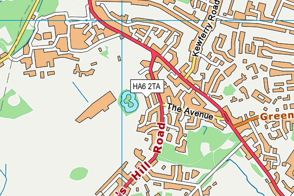 HA6 2TA map - OS VectorMap District (Ordnance Survey)