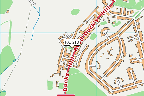 HA6 2TD map - OS VectorMap District (Ordnance Survey)