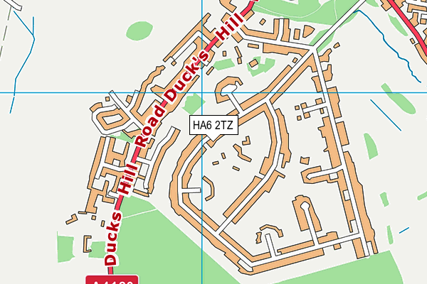 HA6 2TZ map - OS VectorMap District (Ordnance Survey)
