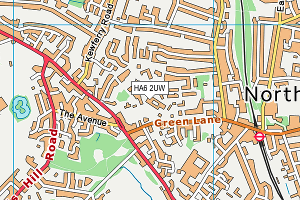 HA6 2UW map - OS VectorMap District (Ordnance Survey)