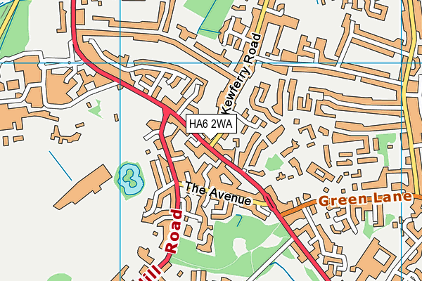 HA6 2WA map - OS VectorMap District (Ordnance Survey)