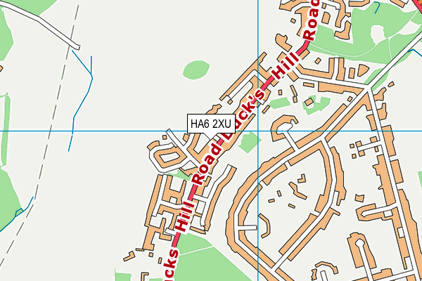 HA6 2XU map - OS VectorMap District (Ordnance Survey)