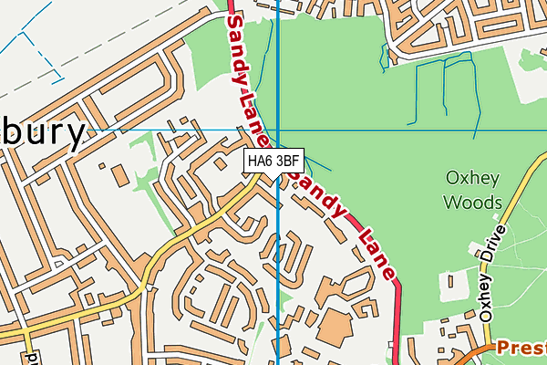 HA6 3BF map - OS VectorMap District (Ordnance Survey)