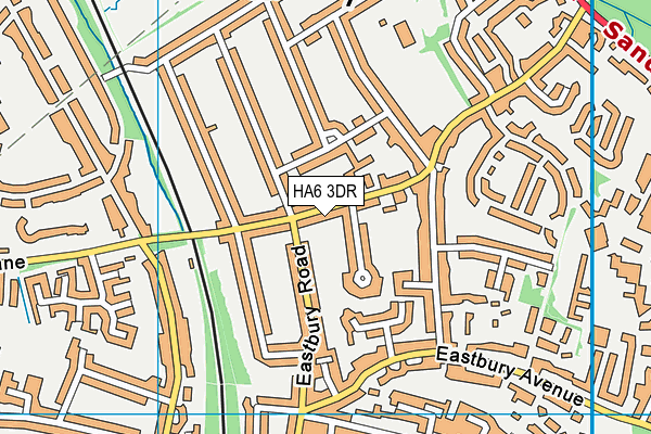 HA6 3DR map - OS VectorMap District (Ordnance Survey)