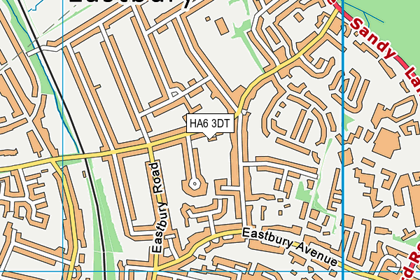 HA6 3DT map - OS VectorMap District (Ordnance Survey)