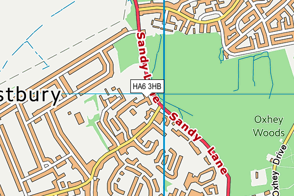 HA6 3HB map - OS VectorMap District (Ordnance Survey)