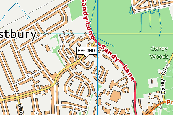 HA6 3HD map - OS VectorMap District (Ordnance Survey)