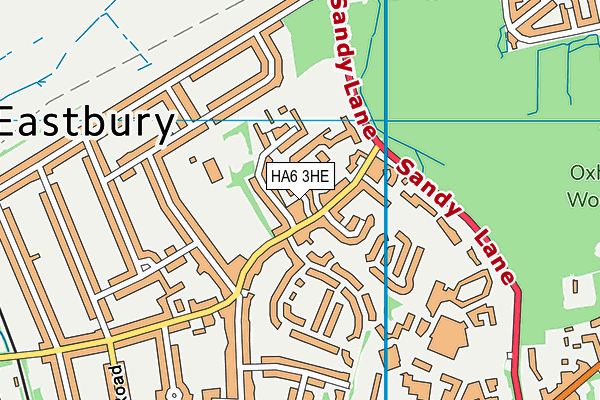 HA6 3HE map - OS VectorMap District (Ordnance Survey)