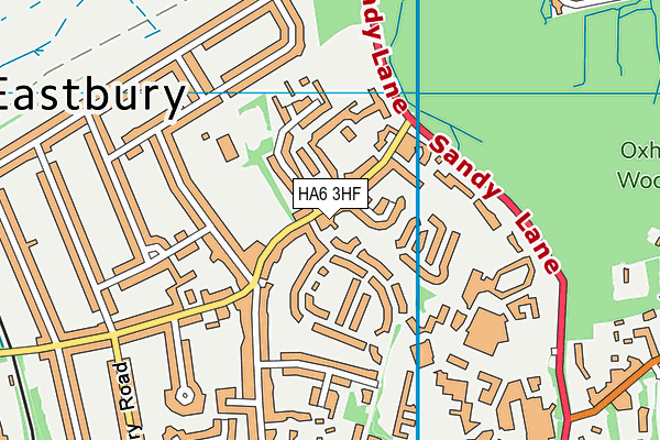 HA6 3HF map - OS VectorMap District (Ordnance Survey)
