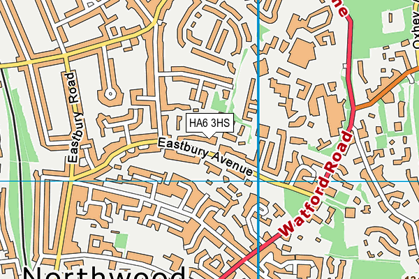 HA6 3HS map - OS VectorMap District (Ordnance Survey)