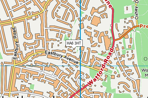 HA6 3HT map - OS VectorMap District (Ordnance Survey)