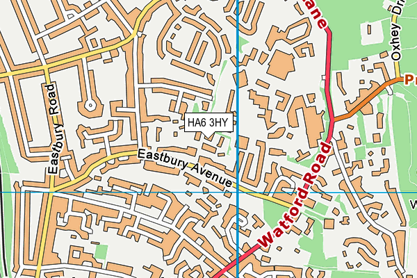 HA6 3HY map - OS VectorMap District (Ordnance Survey)