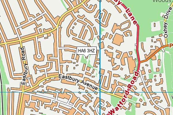HA6 3HZ map - OS VectorMap District (Ordnance Survey)