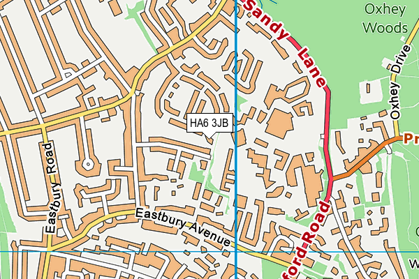 HA6 3JB map - OS VectorMap District (Ordnance Survey)