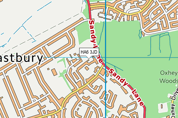 HA6 3JD map - OS VectorMap District (Ordnance Survey)