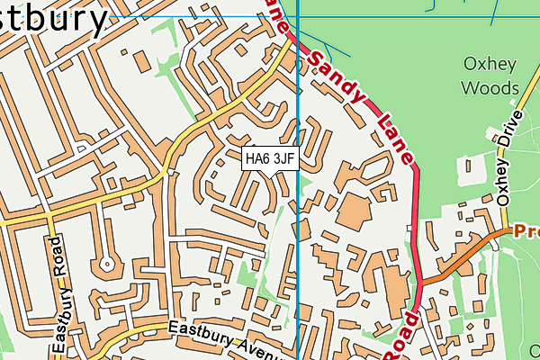 HA6 3JF map - OS VectorMap District (Ordnance Survey)