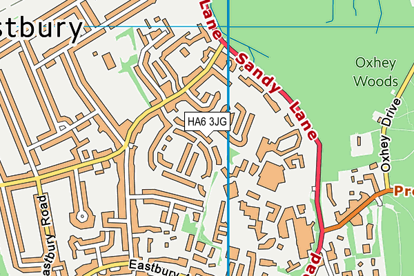 HA6 3JG map - OS VectorMap District (Ordnance Survey)