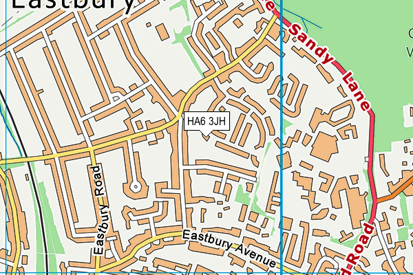 HA6 3JH map - OS VectorMap District (Ordnance Survey)
