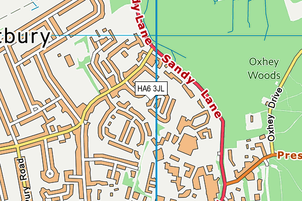 HA6 3JL map - OS VectorMap District (Ordnance Survey)
