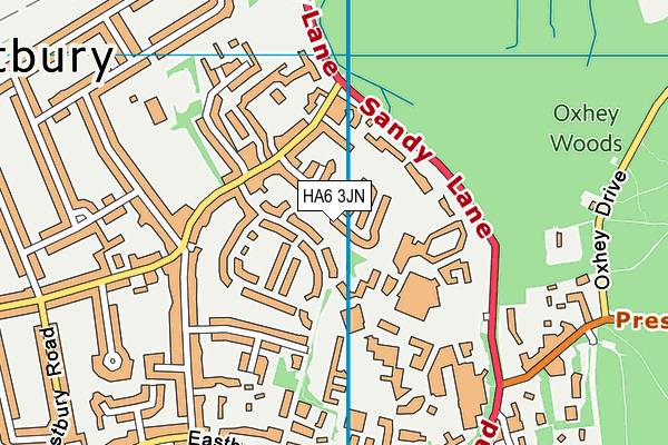 HA6 3JN map - OS VectorMap District (Ordnance Survey)