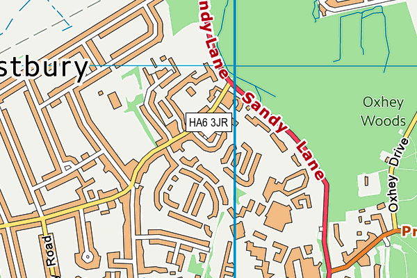 HA6 3JR map - OS VectorMap District (Ordnance Survey)