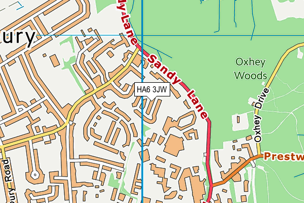 HA6 3JW map - OS VectorMap District (Ordnance Survey)