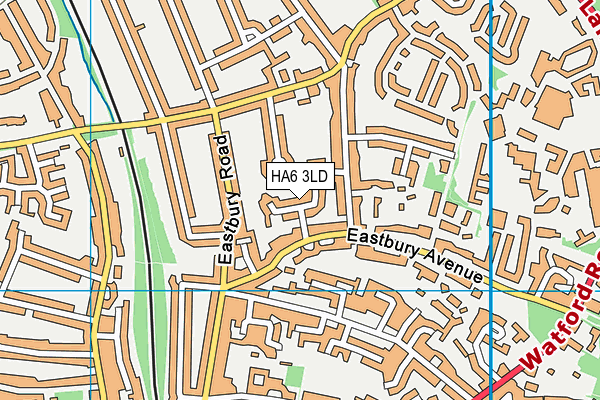 HA6 3LD map - OS VectorMap District (Ordnance Survey)
