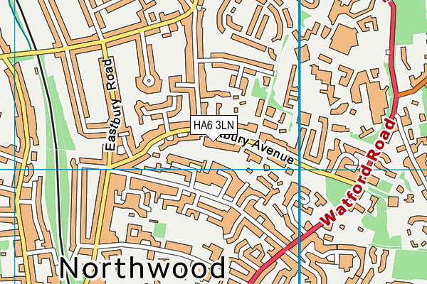 HA6 3LN map - OS VectorMap District (Ordnance Survey)