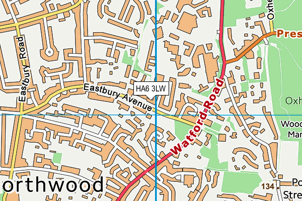 HA6 3LW map - OS VectorMap District (Ordnance Survey)