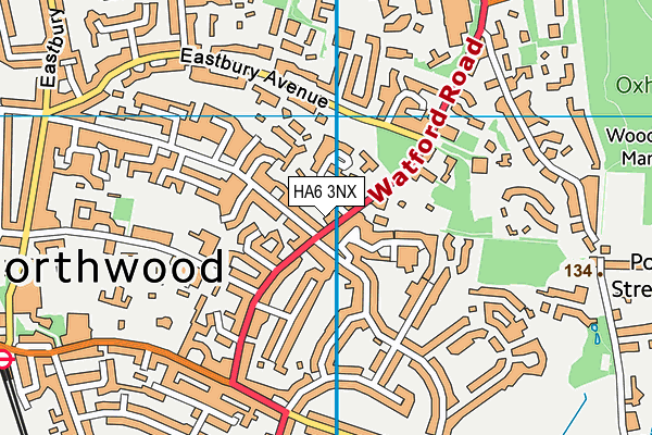 HA6 3NX map - OS VectorMap District (Ordnance Survey)