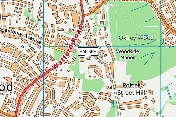 HA6 3PH map - OS VectorMap District (Ordnance Survey)