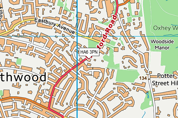 HA6 3PN map - OS VectorMap District (Ordnance Survey)