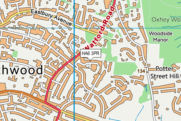 HA6 3PR map - OS VectorMap District (Ordnance Survey)