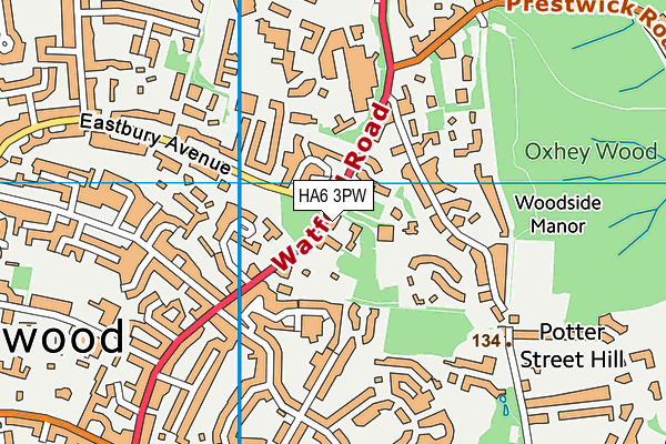 HA6 3PW map - OS VectorMap District (Ordnance Survey)
