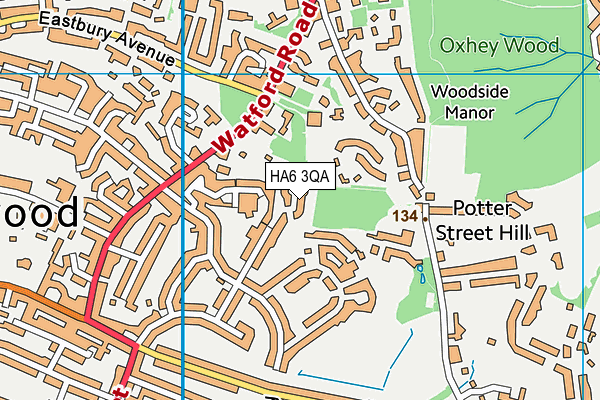 HA6 3QA map - OS VectorMap District (Ordnance Survey)