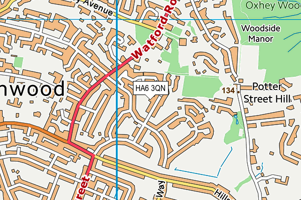 HA6 3QN map - OS VectorMap District (Ordnance Survey)