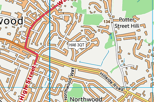 HA6 3QT map - OS VectorMap District (Ordnance Survey)