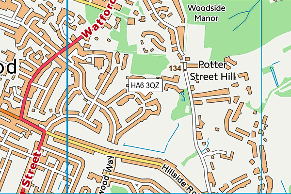 HA6 3QZ map - OS VectorMap District (Ordnance Survey)