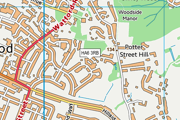 HA6 3RB map - OS VectorMap District (Ordnance Survey)