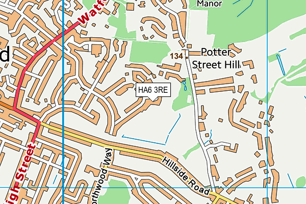 HA6 3RE map - OS VectorMap District (Ordnance Survey)