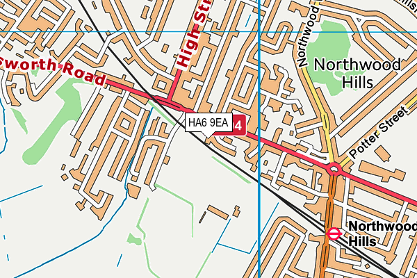 HA6 9EA map - OS VectorMap District (Ordnance Survey)