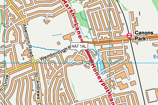 HA7 1AL map - OS VectorMap District (Ordnance Survey)