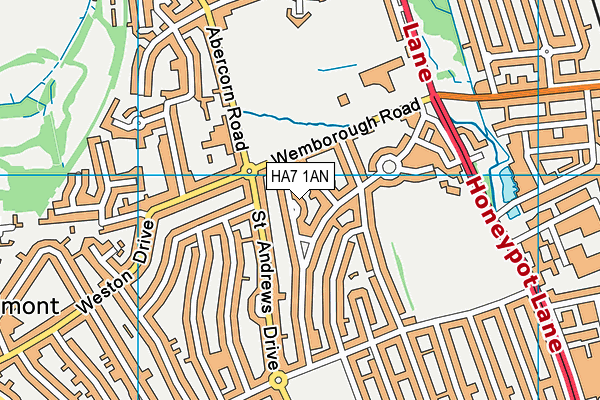 HA7 1AN map - OS VectorMap District (Ordnance Survey)