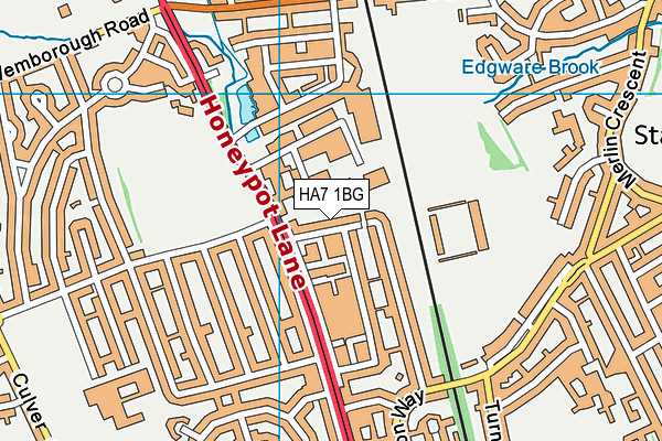 HA7 1BG map - OS VectorMap District (Ordnance Survey)