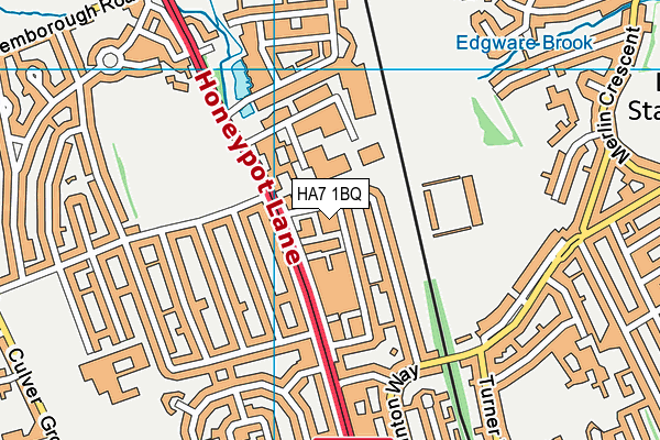 HA7 1BQ map - OS VectorMap District (Ordnance Survey)