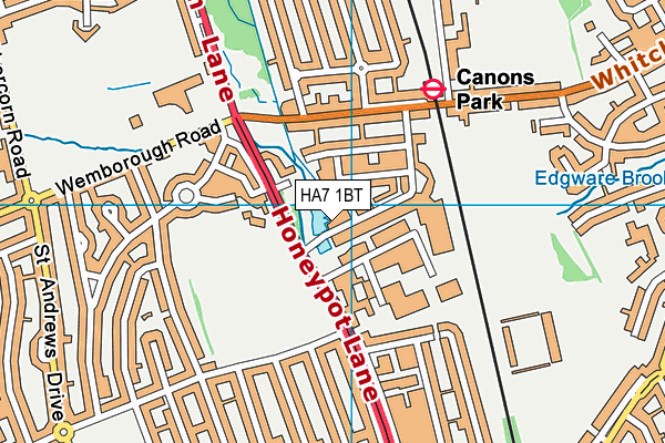 HA7 1BT map - OS VectorMap District (Ordnance Survey)