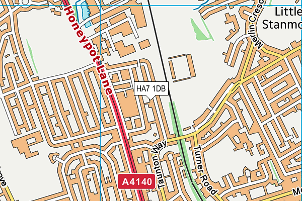 HA7 1DB map - OS VectorMap District (Ordnance Survey)