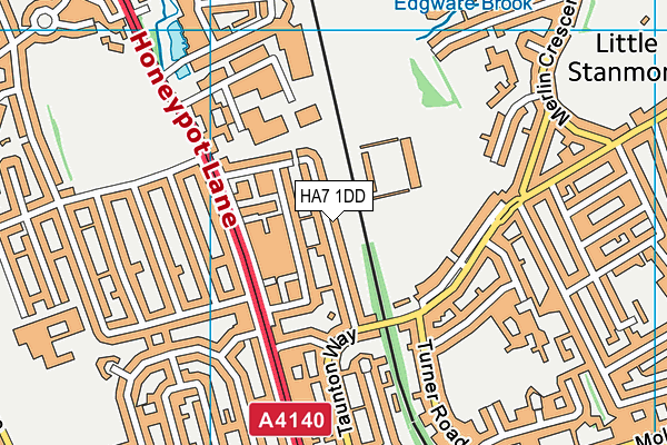 HA7 1DD map - OS VectorMap District (Ordnance Survey)