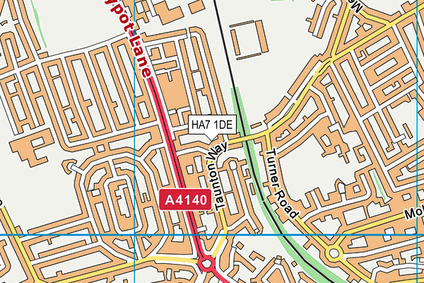 HA7 1DE map - OS VectorMap District (Ordnance Survey)